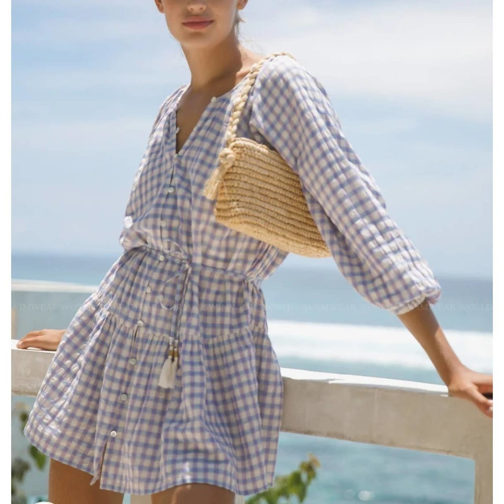 L*Space Women’s Vida Tiered Oversized Dress In Park Slope Gingham Size S
